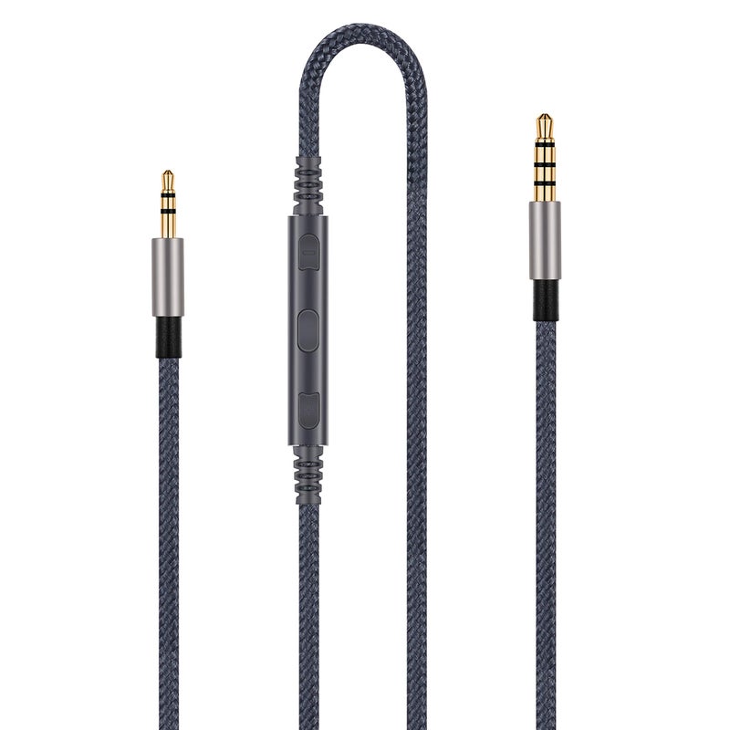 ABLET Audio Cable Replacement with in-Line Mic and Remote Volume Control - Compatible with AKG N60 N60NC Y45BT Y50 Y50BT Y40 Y55 K845BT K840KL Headphone and iPhone iPod Apple Devices - Image 1